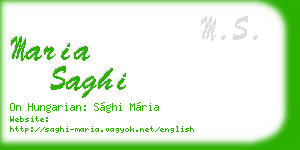 maria saghi business card